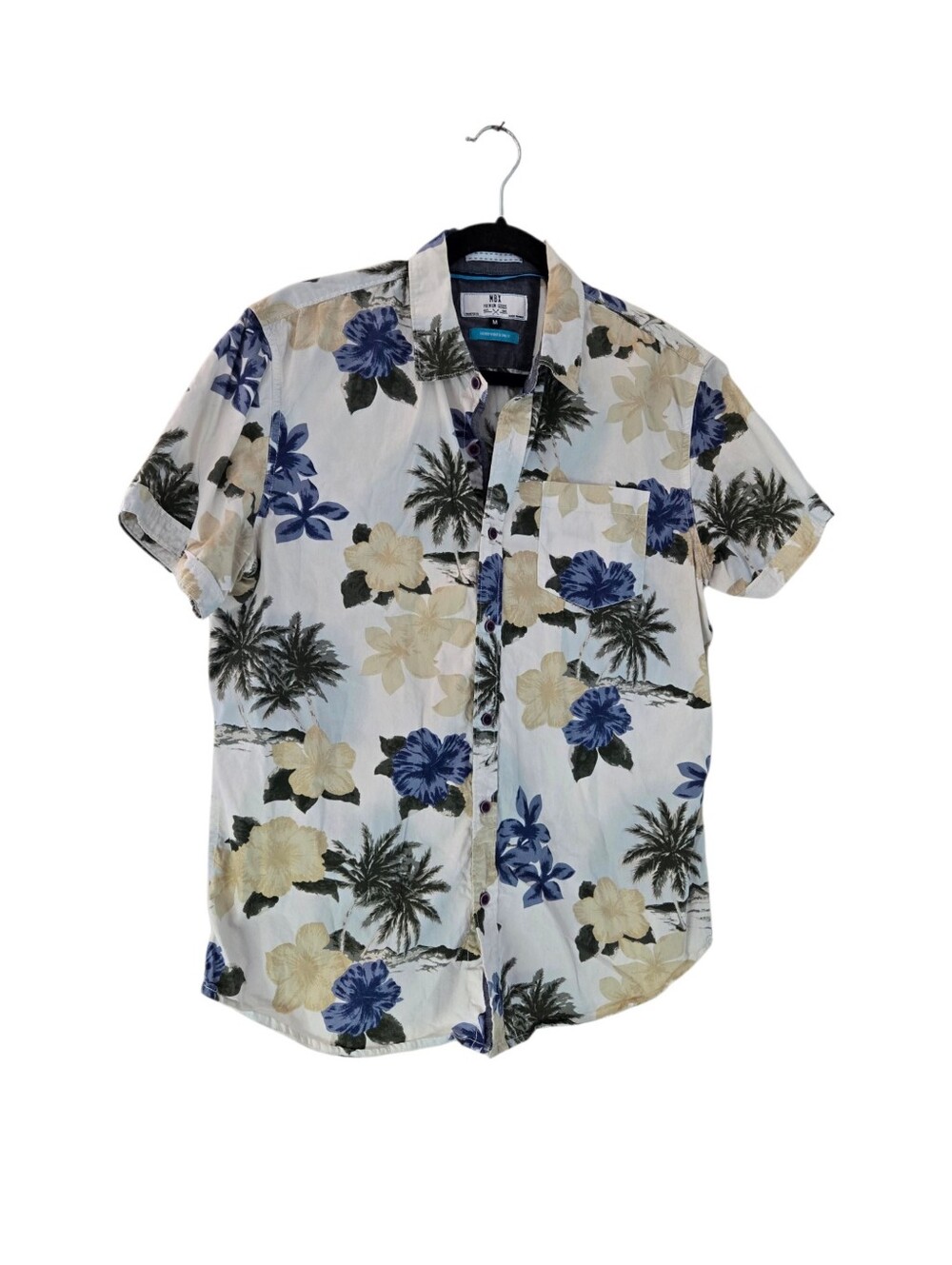 MBX Premium Goods Men's Medium Paradise Shirt Tropical Floral Button Down